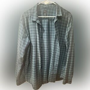 RVCA Green and Blue Plaid Casual Shirt